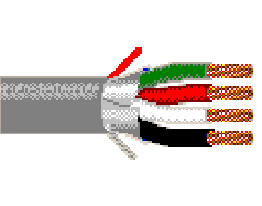 Belden 5502FE 008500 - 22 AWG - 4 C - 500 FT - 300 V RMS - GRAY