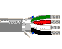 Belden 9418 060500 - 18 AWG - 4 C - 500 EA - 300 V RMS (UL AWM Style 2464) - CHROME