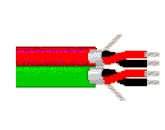 Belden 9451D 053U1000 - 22 AWG -  C - U1000 EA - 300 V RMS - RED & GRAY