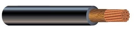 Portable Cordage Wire - 6 AWG - EPDM - Ethylene Propylene Diene Monomer Rubber Outer Jacket - 1 FT - 600 - BLACK